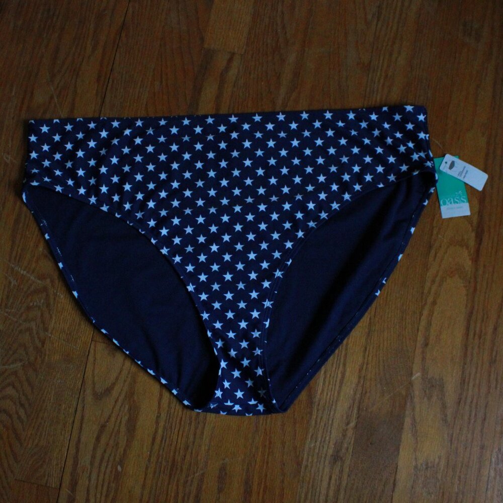 Outdoor Oasis Star Print Mid-Rise Swim Bottom